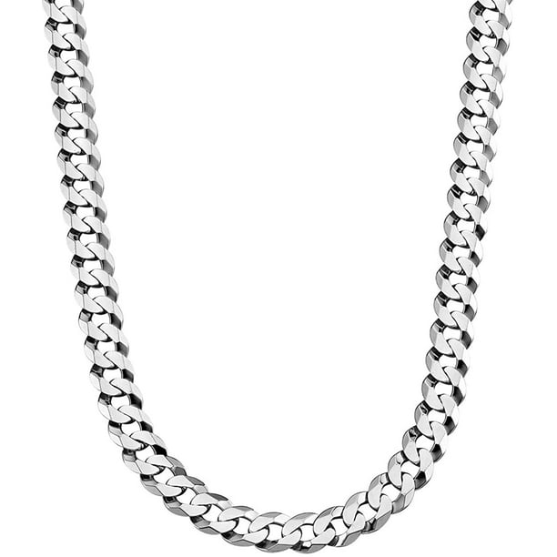 NEW SOLID 925 STERLING SILVER CUBAN LINK CHAIN NECKLACE FOR MEN/WOMEN'S 